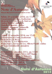 Conservatorio di Como, Note di autunno 2014